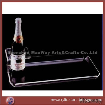 Transparent Desktop Rectangle Acrylic Beer/Champange Trays